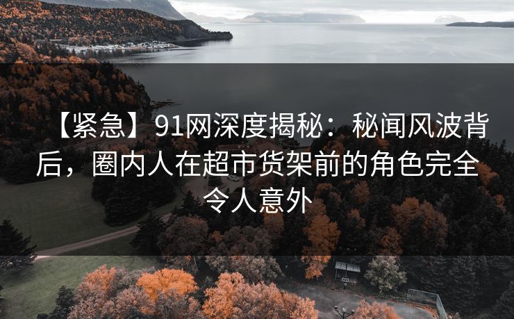 【紧急】91网深度揭秘：秘闻风波背后，圈内人在超市货架前的角色完全令人意外