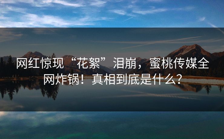 网红惊现“花絮”泪崩，蜜桃传媒全网炸锅！真相到底是什么？