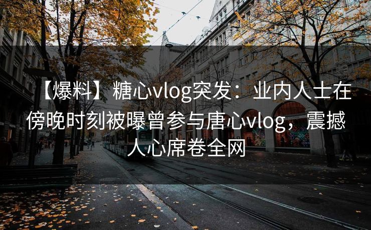 【爆料】糖心vlog突发：业内人士在傍晚时刻被曝曾参与唐心vlog，震撼人心席卷全网