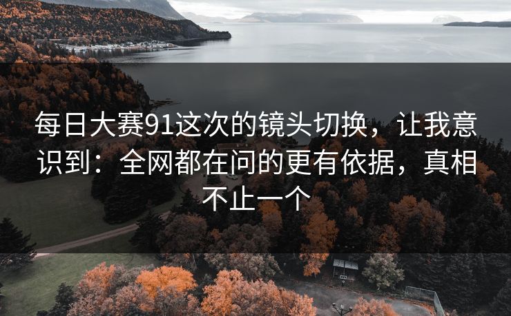 每日大赛91这次的镜头切换，让我意识到：全网都在问的更有依据，真相不止一个